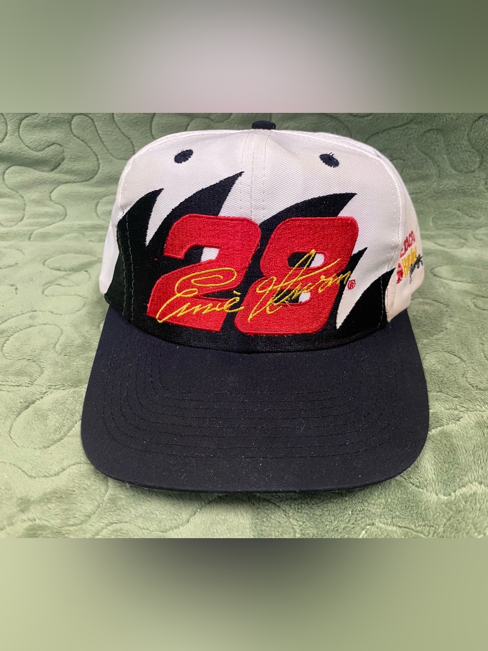 VTG 90s Ernie Irvan Logo Athletic Sharktooth Hat NASCAR Cap RYR Racing, Texaco